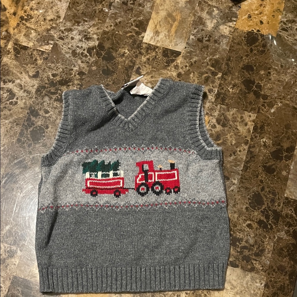 Good Lad Gray Sweater Vest with Red Accents